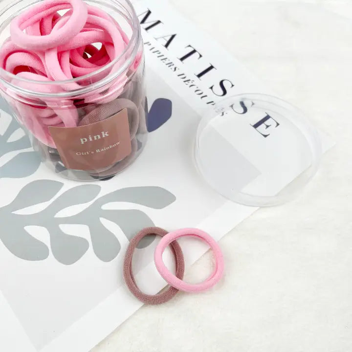 Towel Ring Set High Elastic Hair Ties - Pink