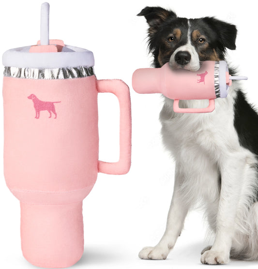 Puproar Tumbler Squeaker Dog Toy - Pink Peach Dust