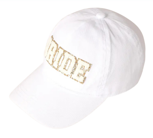 Bride Baseball Cap - White w/ Gold Letters