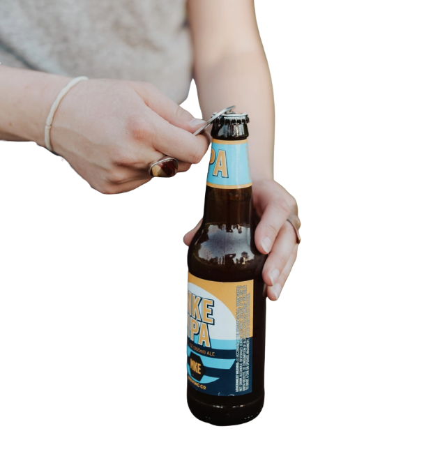 Leather Bottle Opener Keychain - Dark Brown