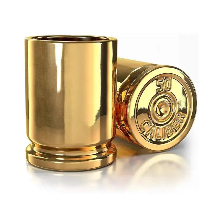 50 Caliber Brass Ceramic Shot Glass