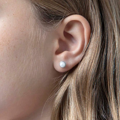 Pearl 7mm Earrings - Sterling Silver