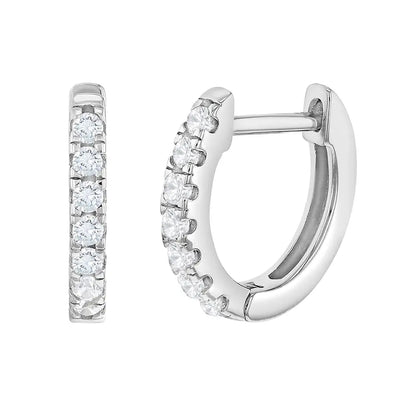 Multi Cz 9mm Earrings Hoop - Sterling Silver