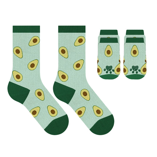 Matching Pet and Owner Socks - Green Avocados (Small Breeds)