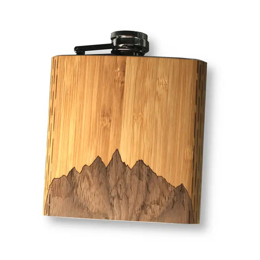 6 oz. Wooden Hip Flask