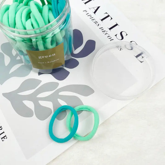 Towel Ring Set High Elastic Hair Ties - Green
