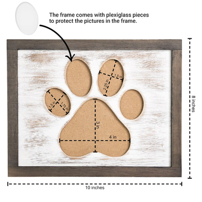 8 x 10 Paw Print Cut Out Picture Frame (Brown)