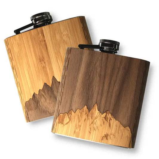 6 oz. Wooden Hip Flask