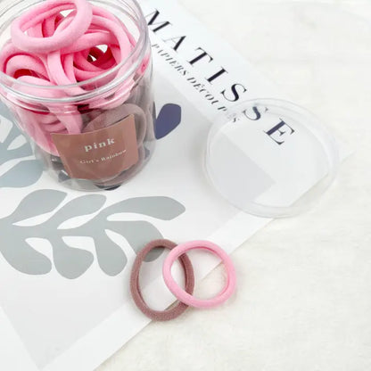 Towel Ring Set High Elastic Hair Ties - Pink