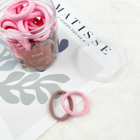 Towel Ring Set High Elastic Hair Ties - Pink