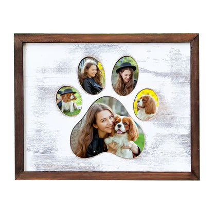 8 x 10 Paw Print Cut Out Picture Frame (Brown)
