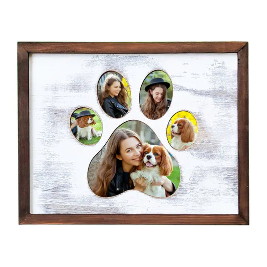 Paw Print Cut Out Picture Frame (Brown)
