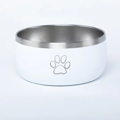 Stainless Steel Dog Bowl - White