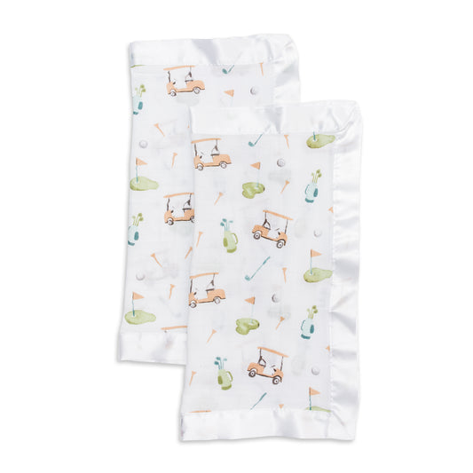 Lulujo Cotton Security Blankets - Golf - 16x16"