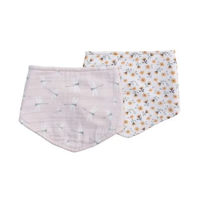 Lulujo Bandana Bibs - Vintage Floral & Dragonfly