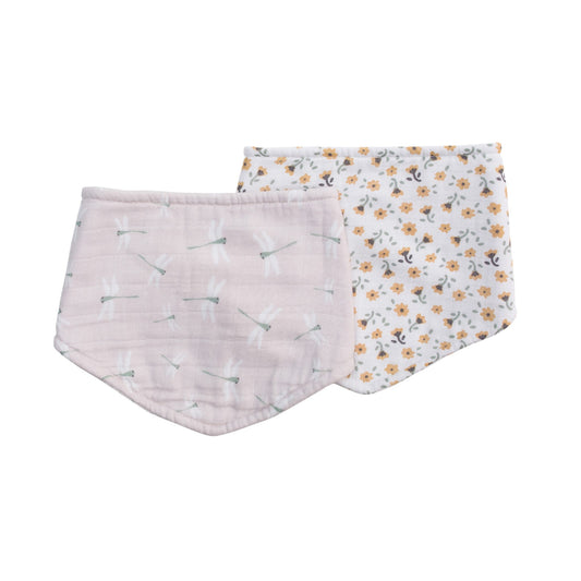 Lulujo Bandana Bibs - Vintage Floral & Dragonfly