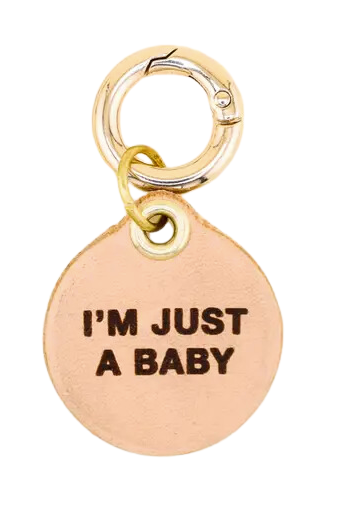 I'm Just A Baby Pet Tag - Top-Grain Leather