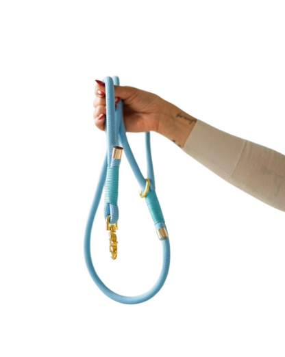 Braided Nylon Rope Leash - Blue