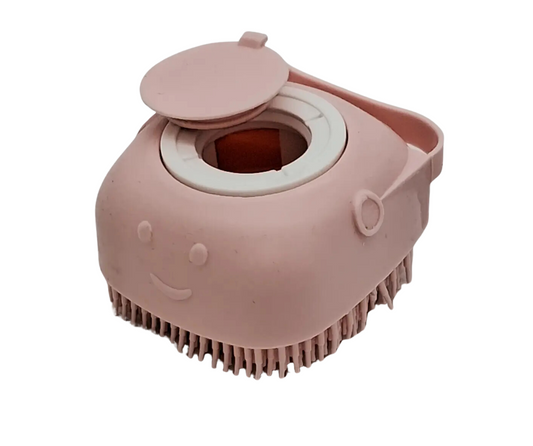 Pamper Shampoo & Massage Brush For Dogs - Pink
