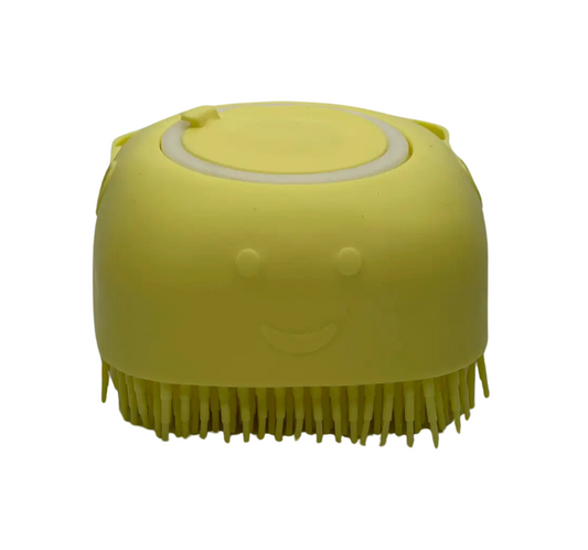 Pamper Shampoo & Massage Brush For Dogs - Yellow