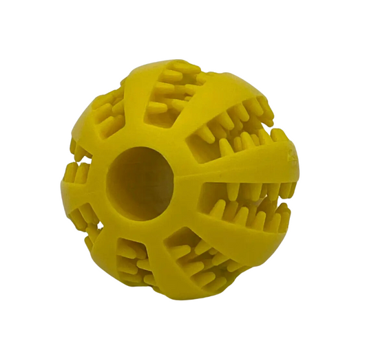 Treat Dispensing Ball Dog Toy - Yellow