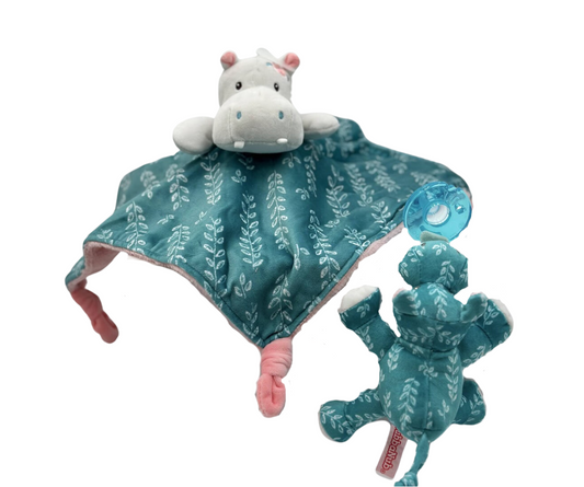Jewel Hippo Character Blanket - 13x13"