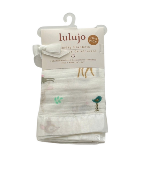 Lulujo Bamboo Security Blankets - Little Fawn - 16x16"
