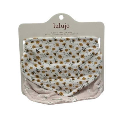 Lulujo Bandana Bibs - Vintage Floral & Dragonfly
