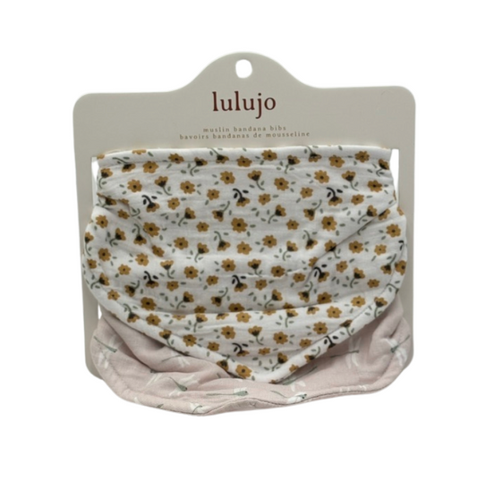 Lulujo Bandana Bibs - Vintage Floral & Dragonfly