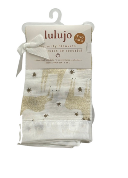 Lulujo Cotton Security Blankets - Modern Llama - 16x16"
