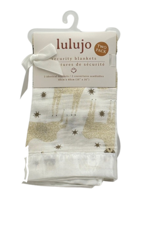Lulujo Cotton Security Blankets - Modern Llama - 16x16"