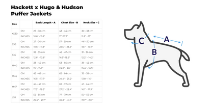 Hugo and Hudson Dog Puffer Jacket - Forest Green and Gold