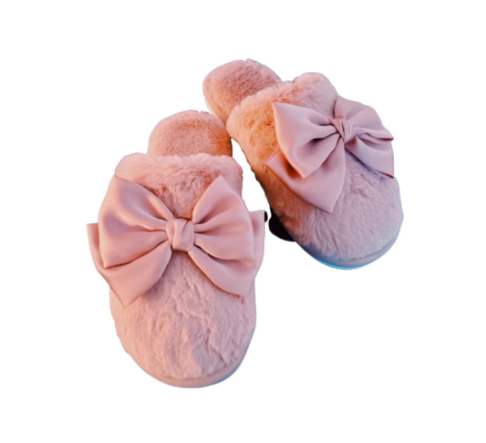 Satin Shine Fur Cozy Lounge Slippers (Pink)