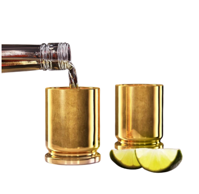 50 Caliber Brass Ceramic Shot Glass