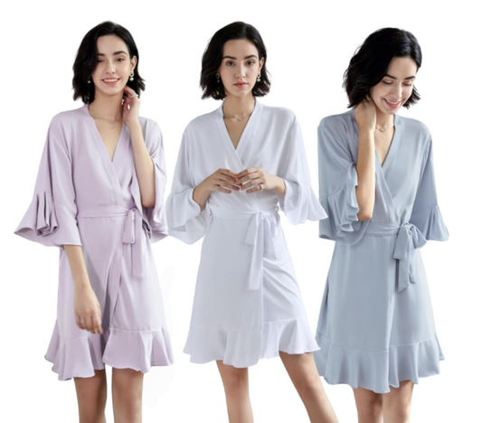 Bridesmaid Ruffle Robe - Light Mauve