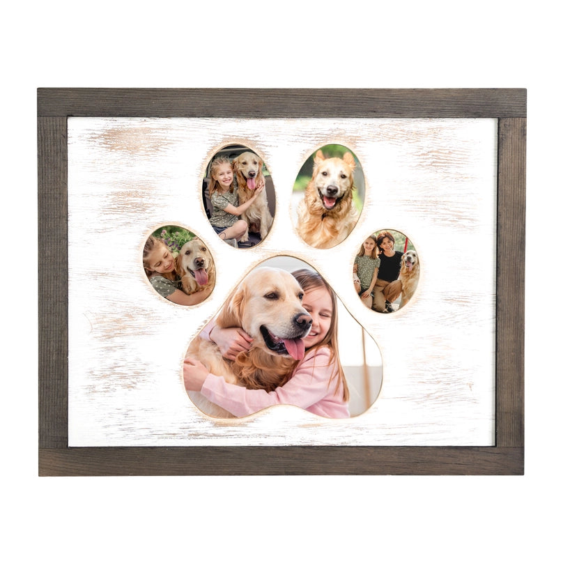 8 x 10 Paw Print Cut Out Picture Frame (Gray)