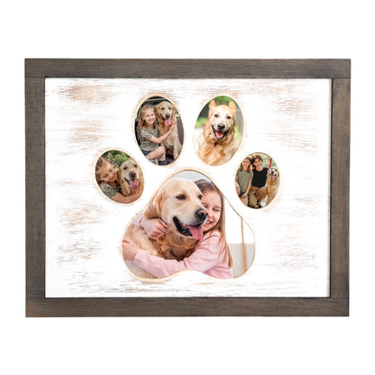 8 x 10 Paw Print Cut Out Picture Frame (Gray)