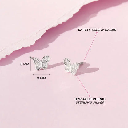 Petite Butterfly Earrings - Sterling Silver