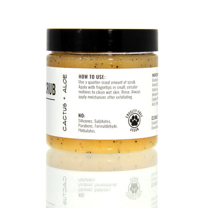 Foaming Sugar Scrub with Jojoba Beads - Cactus and Aloe