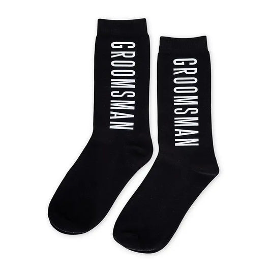 Men's Black Wedding Party Sock - Groomsman