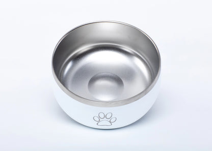 Stainless Steel Dog Bowl - White